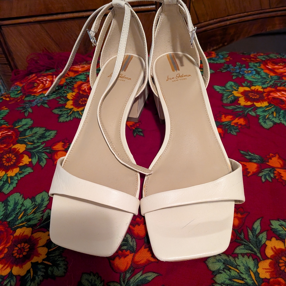 Sam Edelman White Stiletto Heels with Slingback